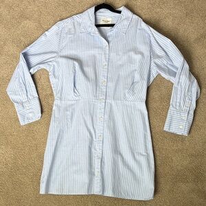 NWOT Abercrombie Blue Striped Button-Up Shirt Dress